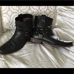 Frye Black harness booties